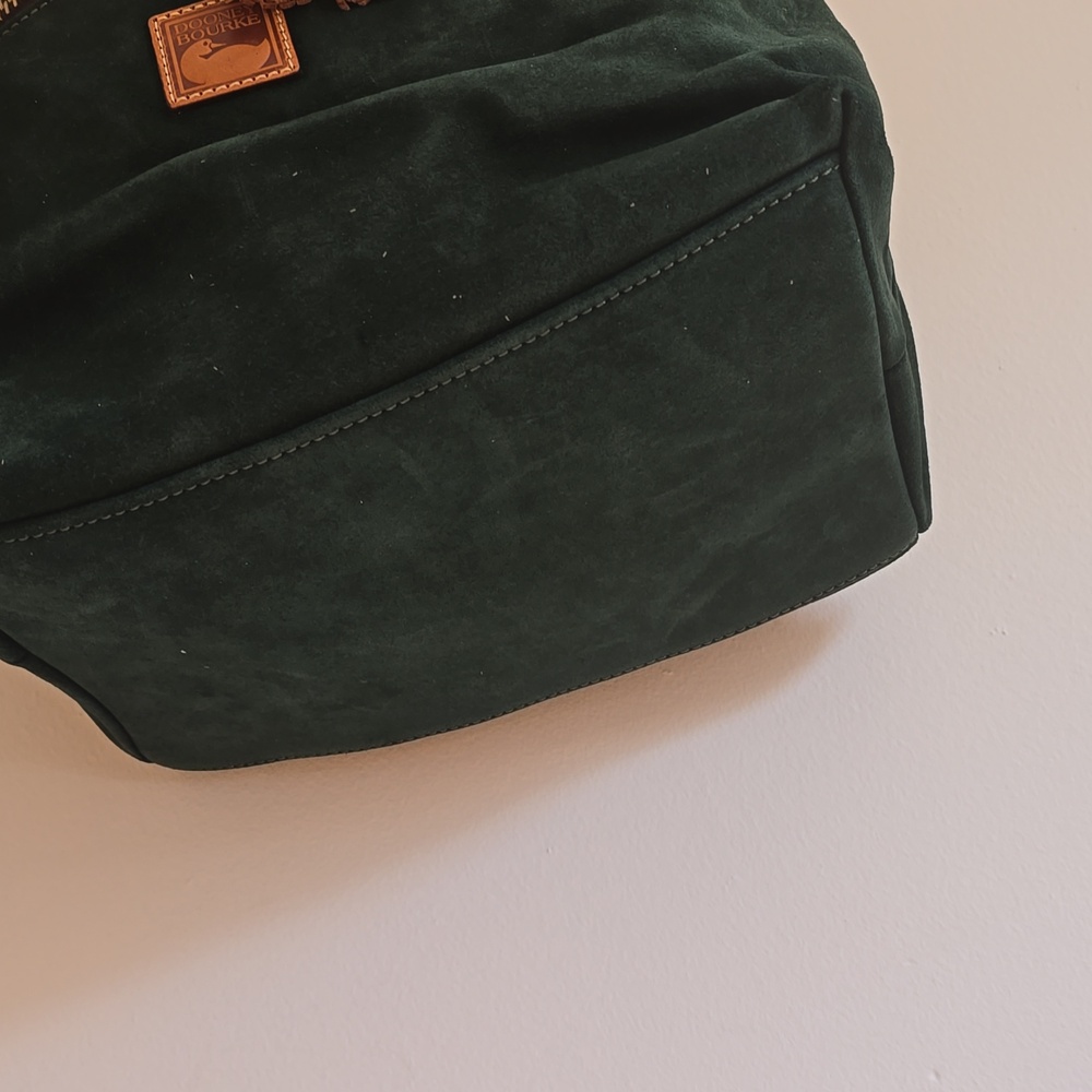 Dooney & Bourke Green Suede Bucket Bag - Picture 7 of 16